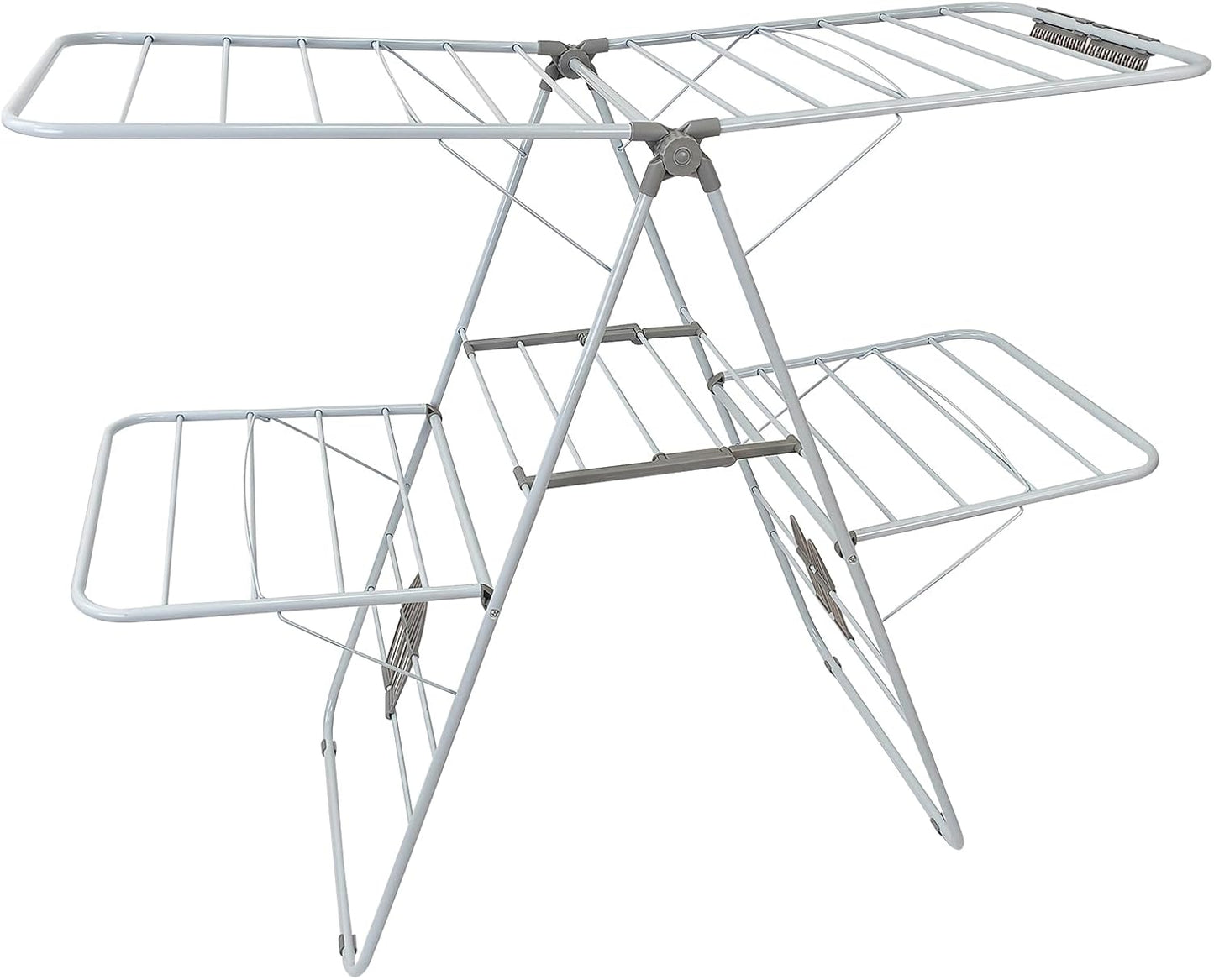 Large Capacity Double Drying Rack, Folding Rustproof Drying Rack with Non-Slip Clips and Drainage Shoe Rack, Height Adjustable, Airy and Quick Drying, Suitable for Balcony and Outdoor Use - NestledHome