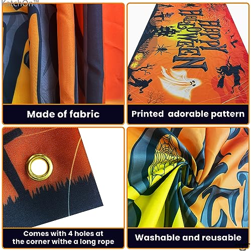 Orange Happy Halloween Banner 72x44 Inch