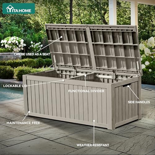 180 Gallon Large Outdoor Storage XL Deck Box w