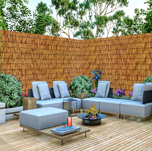Bamboo Fence Reed Fencing 4Feet High Bamboo Privacy Screen Outdoor for Patio (40 Sq Ft)