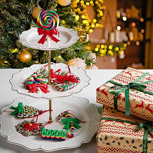 8 Pcs Rainbow Candy Cane Lollipop Ornaments (8 Count)