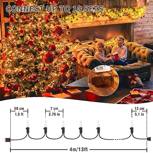 13FT 50 Clear Christmas Lights Outdoor Warm White Lights Brown Wire (50 Count)