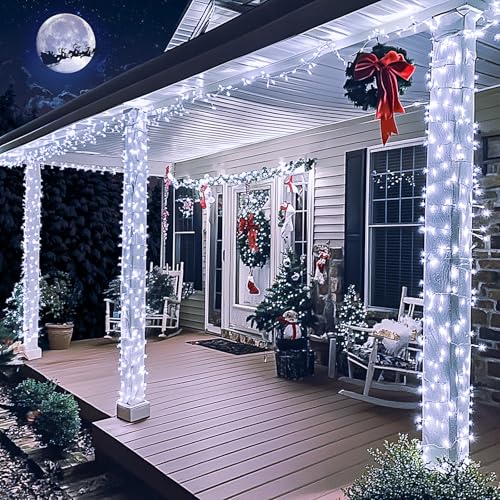 91.5ft Connectable 250 LED White Christmas Lights Indoor Outdoor (91.5 Foot)