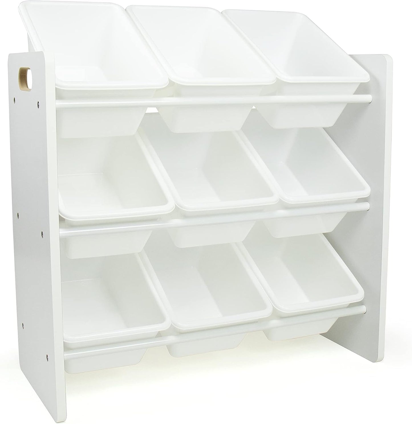 Humble Crew 9-Bin Toy Organizer – Cambridge White Plastic Bins, 3-Tier Storage Solution for Kids' Playrooms and Nurseries - NestledHome