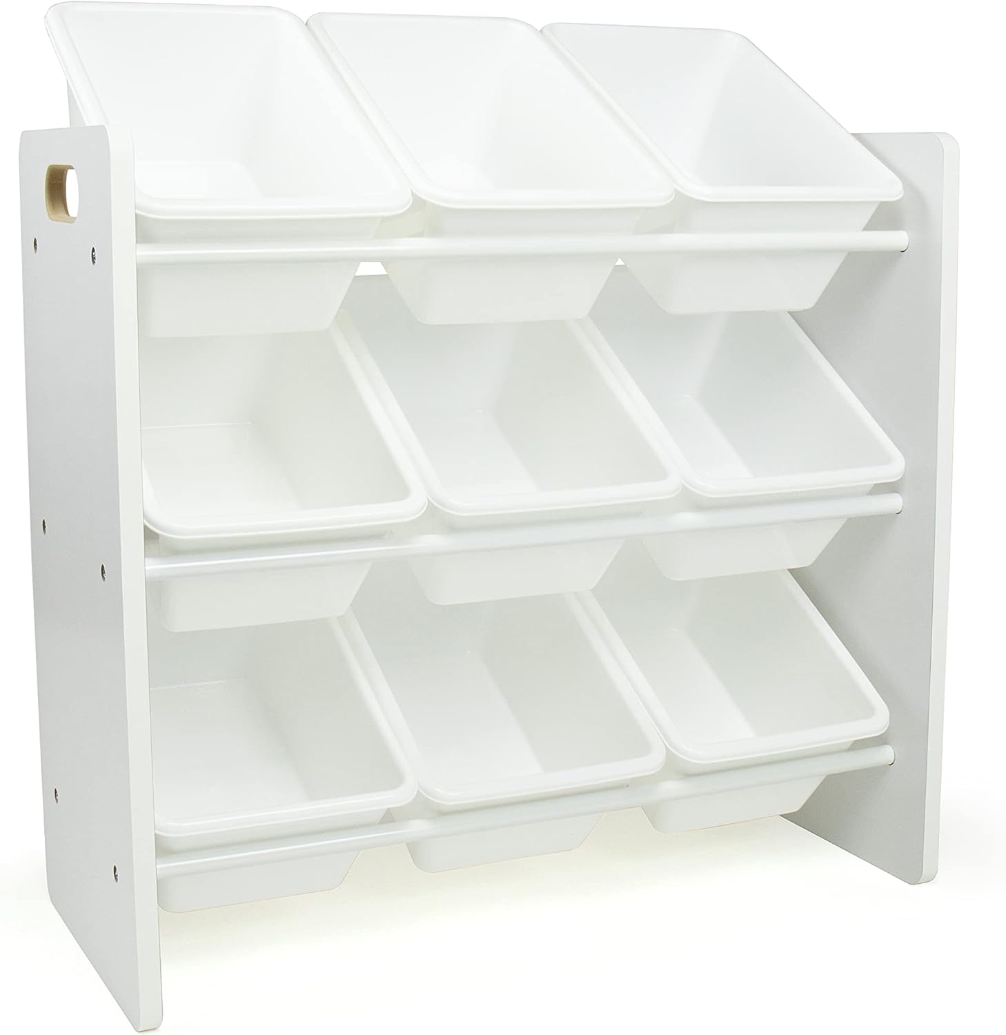 Humble Crew 9-Bin Toy Organizer – Cambridge White Plastic Bins, 3-Tier Storage Solution for Kids' Playrooms and Nurseries - NestledHome
