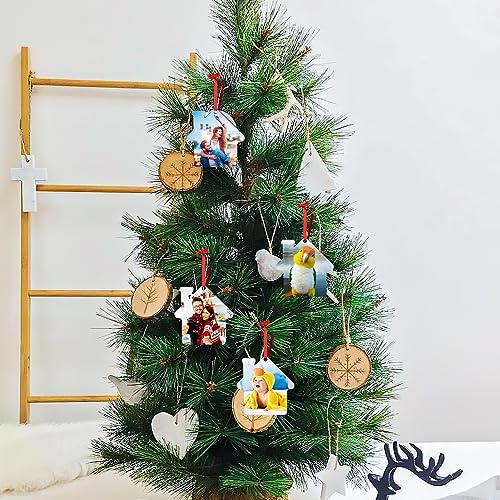 Personalized Christmas Ornaments 2025 Wood Custom Picture Text Hanging Ornament Customized Christmas Tree Decorations Keepsake Gift for Family Couples Xmas Tree Home Decor