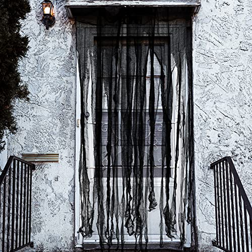 4 Pcs Halloween Black Doorway Curtain