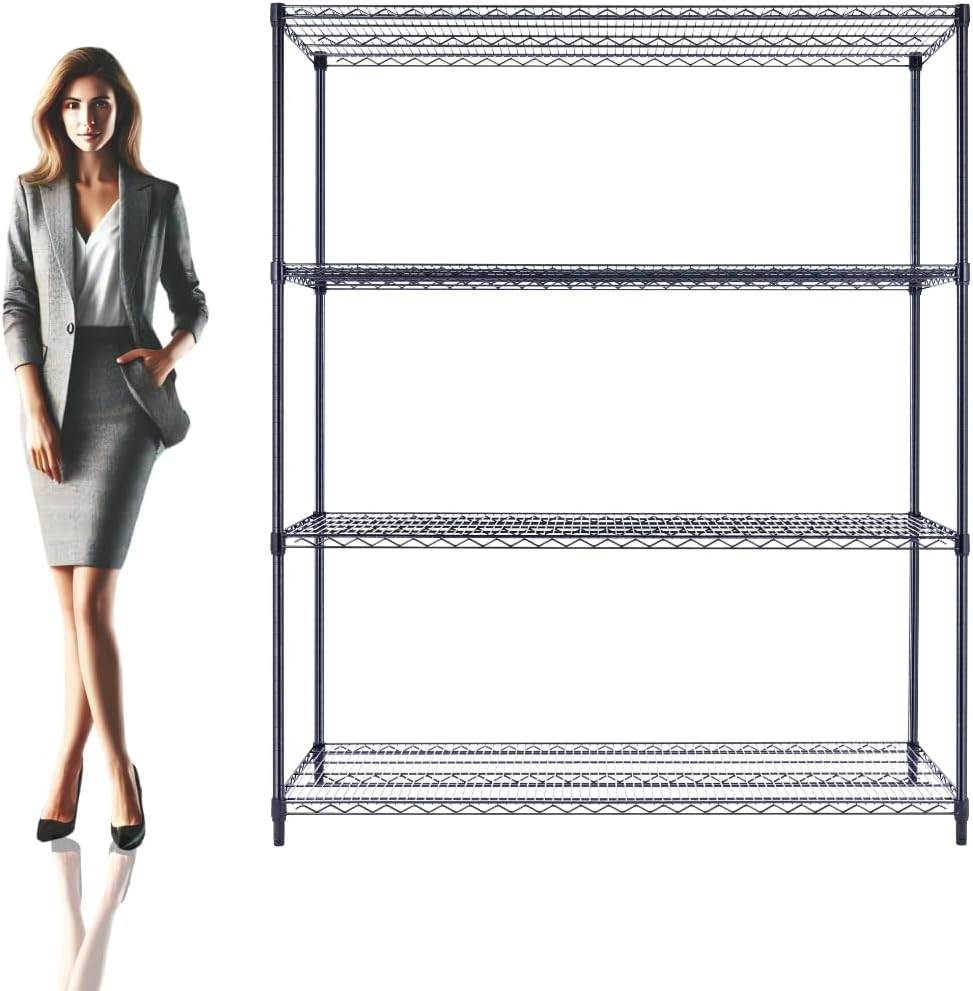 60"x24"x72" Premium Metal Steel 4-Tier Wire Shelving NSF 3200 LBS MAX Capacity Heavy Duty Storage Rack for Hospitals, Schools, Commercial Spaces, and Garages w/Premium Wheels - NestledHome