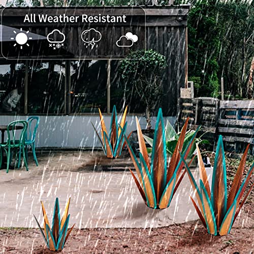 24" Metal Agave Plant Outdoor Decor