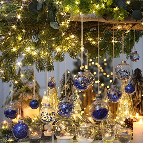 30 Pack Clear Christmas Ball Ornaments with Fillers (30 Count)