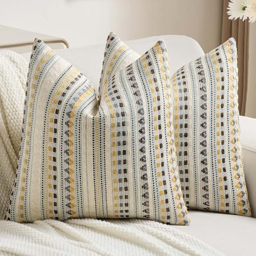 Pack of 2 Boho Throw Pillow Covers 18x18 Inch (2 Count)