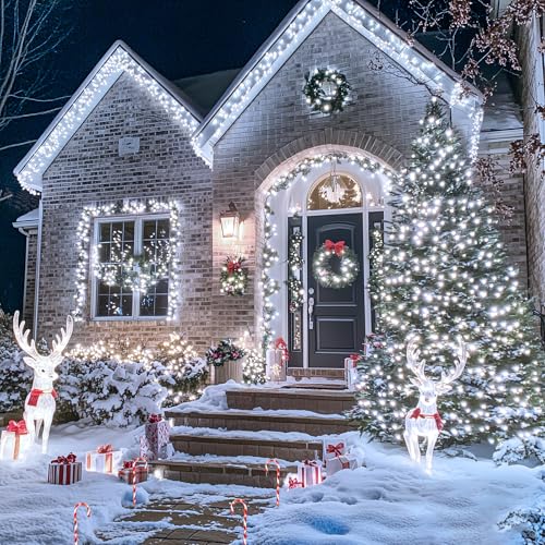 300 LED White Christmas Tree Lights Plug in