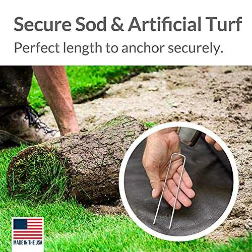 Garden Stakes 6 Inch 9 Gauge Galvanized Steel Landscape Staples