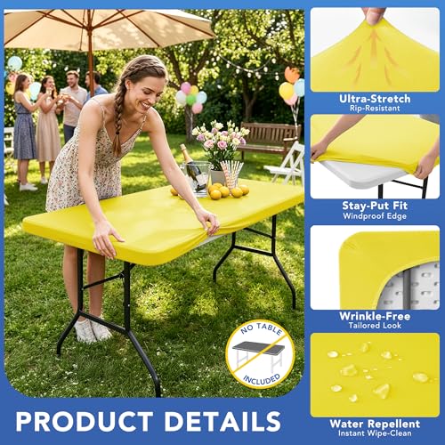 Fitted Tablecloth for 8 Foot Rectangle Tables (6 Count)