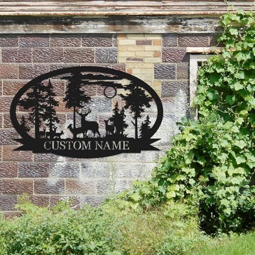 Personalized Deer Metal Cabin Sign