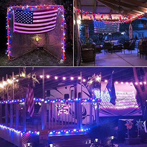 200 LED 66ft Red White and Blue Lights Outdoor Plug in