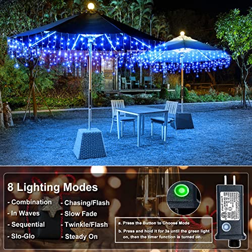 98FT 1216 LED Icicle Lights for Outside