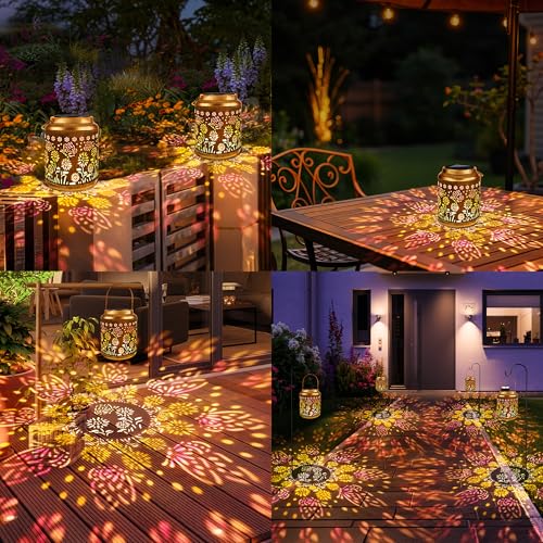 Butterfly Solar Lantern Lights with Colorful Projection (2 Count)