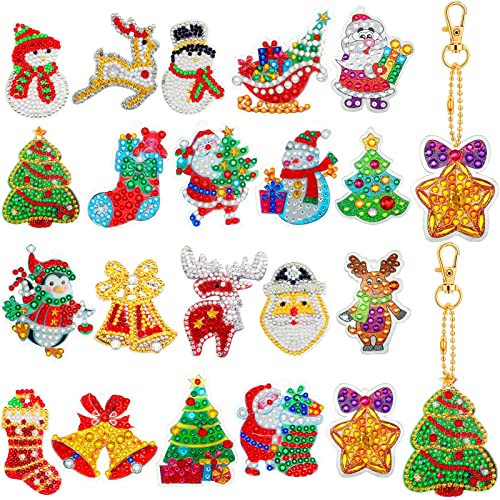 20 Pcs Diamond Art Kit for Adult Christmas Ornaments (20 Count)