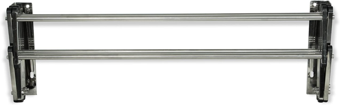 AERO W Racks Stainless Steel Wall Mounted Collapsible Laundry Clothes Drying Rack 45 Pound Capacity 11 Linear Ft - NestledHome