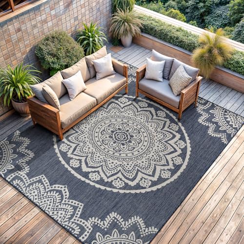 Outdoor Rug 9x12 Modern Area Rugs for Large Indoor and Outdoor Patios and Porches