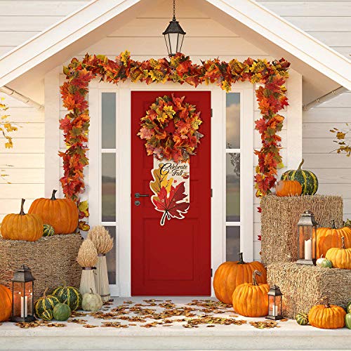 2 Pack Fall Maple Garland Autumn Hanging Fall Leave Vines (2 Count)