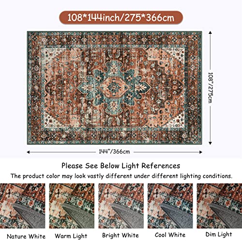 9x12 Ultra Thin Vintage Medallion Area Rug for Living Room
