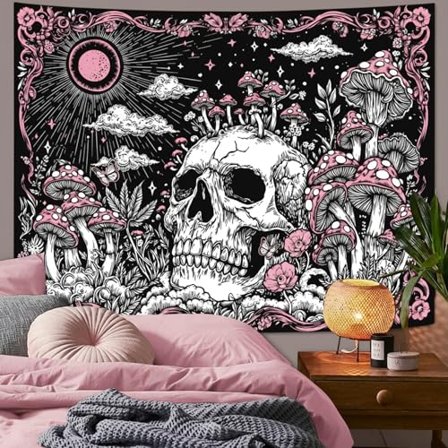 Skull Mushroom Tapestry