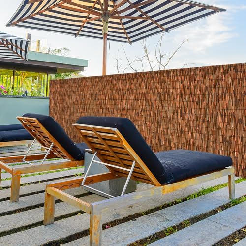 Brown 6FT X16.4FT Reed Fencing Roll Bamboo Privacy Fence Screen