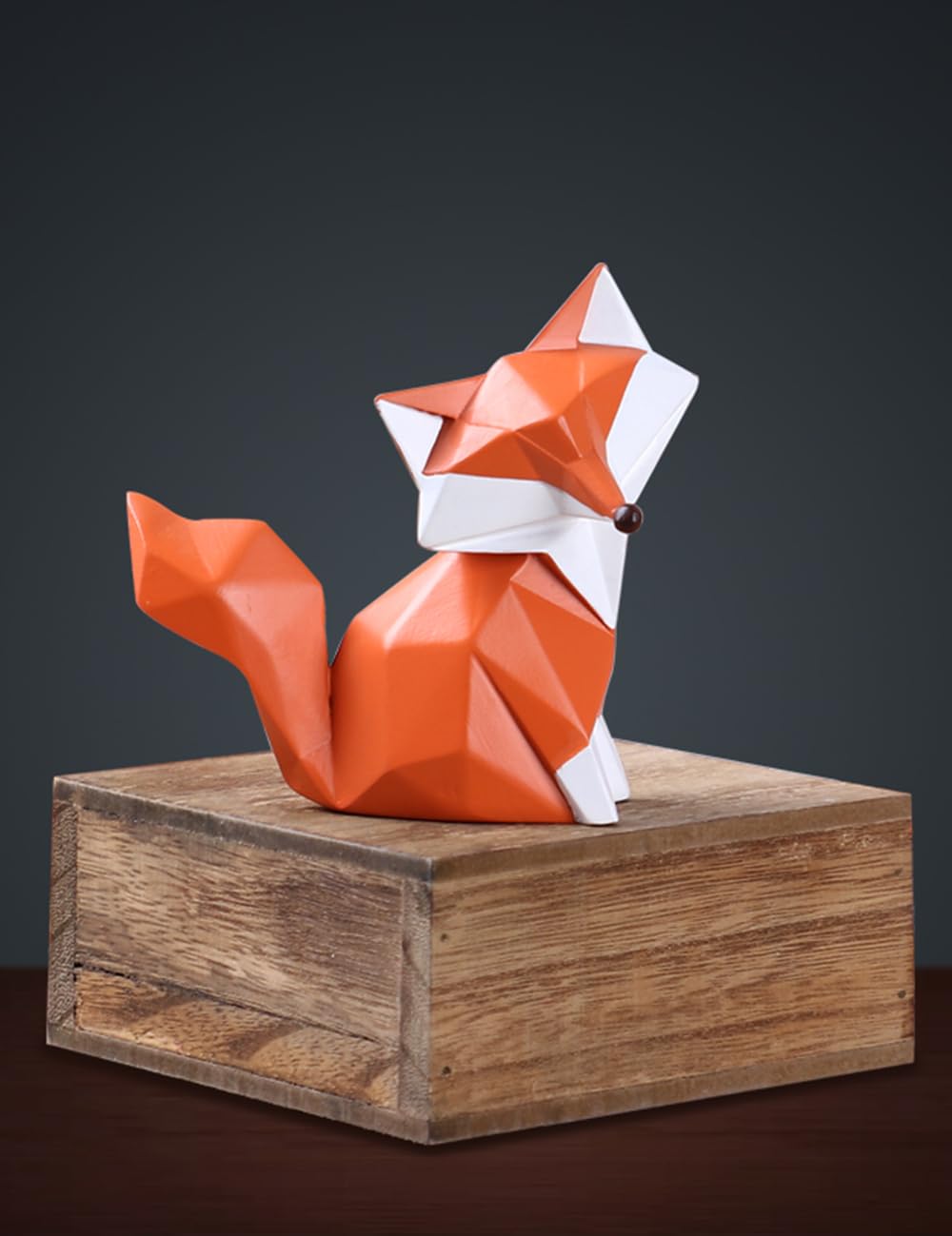 Fox Statue Figurine Animal Sculpture Modern Home Decor 4.0 Inch