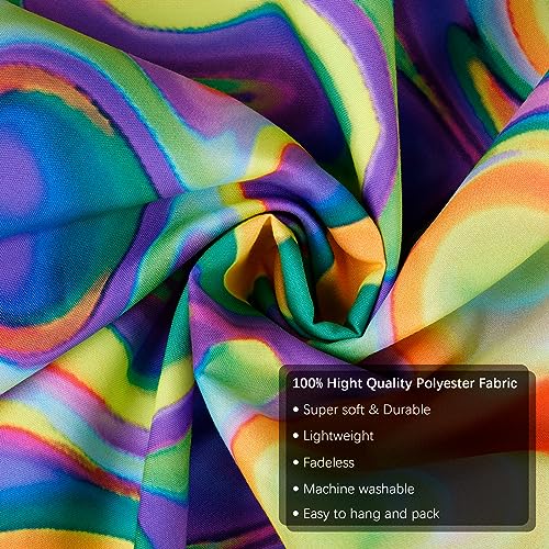 Blacklight Colorful Mandala Tapestry 79"x59" Kaleidoscopic Trippy Room Decor Black Light Poster Bohemian Wall Decor for Bedroom Backdrop Decor