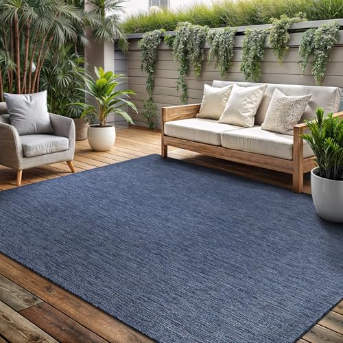 Washable Indoor Outdoor Rug 10x14 Weather Resistant Area Rugs Modern Solid for Porch Deck Balcony Backyard Patio Outside Carpet (144 Sq Ft)