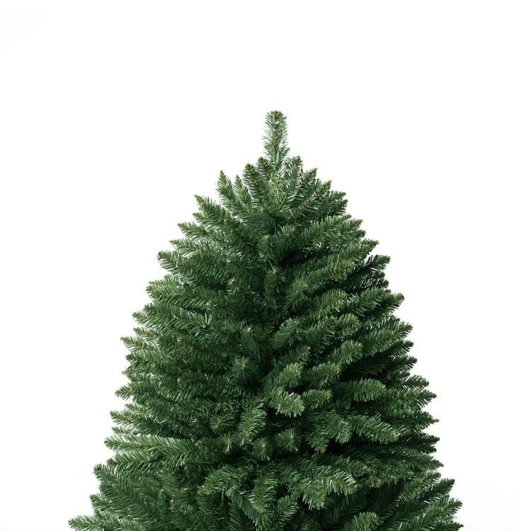7.5ft Christmas Tree with Lights Realistic Spruce Christmas Tree Prelit with Foot Pedal 1717 Branch Tips 550 Warm Lights and Metal Stand Aritificial Tree arbol De Navidad