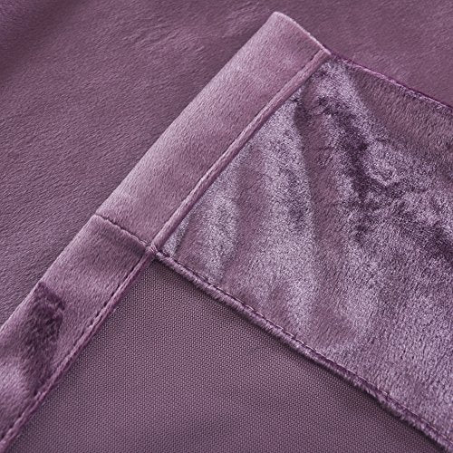 Super Soft Luxury Velvet Set of 2 Lavender Flannel Blackout Curtains Panel Drapes Grommet Top Curtain 52Wx120L inch Purplish Pink