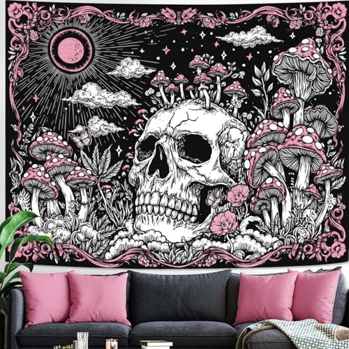 Skull Mushroom Tapestry