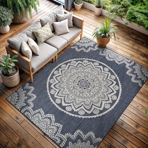 Outdoor Rug 10x14 Modern Area Rugs for Large Indoor and Outdoor Patios and Porches