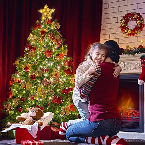 11.8 Inch Christmas LED Gold Star Tree Topper with 20 LED Lights