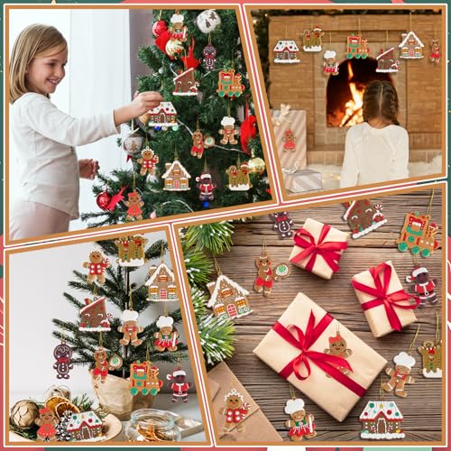 36pcs Gingerbread Man Ornaments for Christmas Tree (36 Count)