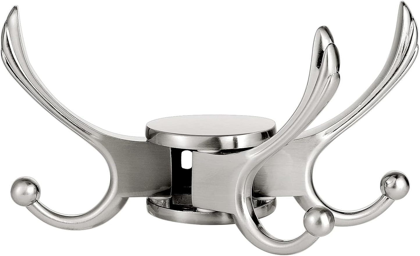 Swivel Coat Hook 2 Pack Heavy Duty Space Saving Towel Rope Hook Wall Mount Triple Swing Arms for RV Bathroom Kitchen Garage,Brushed Nickel - NestledHome