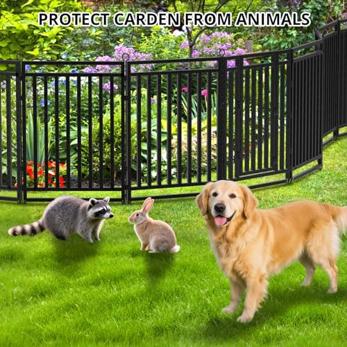 Decorative Garden Fence Metal Dog Fence Outdoor for Yard (4400 Sq Ft)