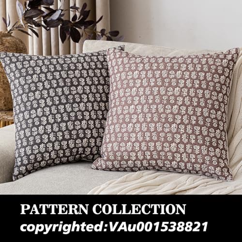 Decorative Floral Print Throw Pillow Covers 22×22 Inch