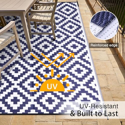 Outdoor Rug 10x14 ft Waterproof Reversible Mat (140 Sq Ft)