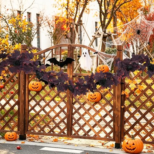 Black Burgundy Garland Artificial Black Rose Garland Fall Leaf Vine (2 Count)
