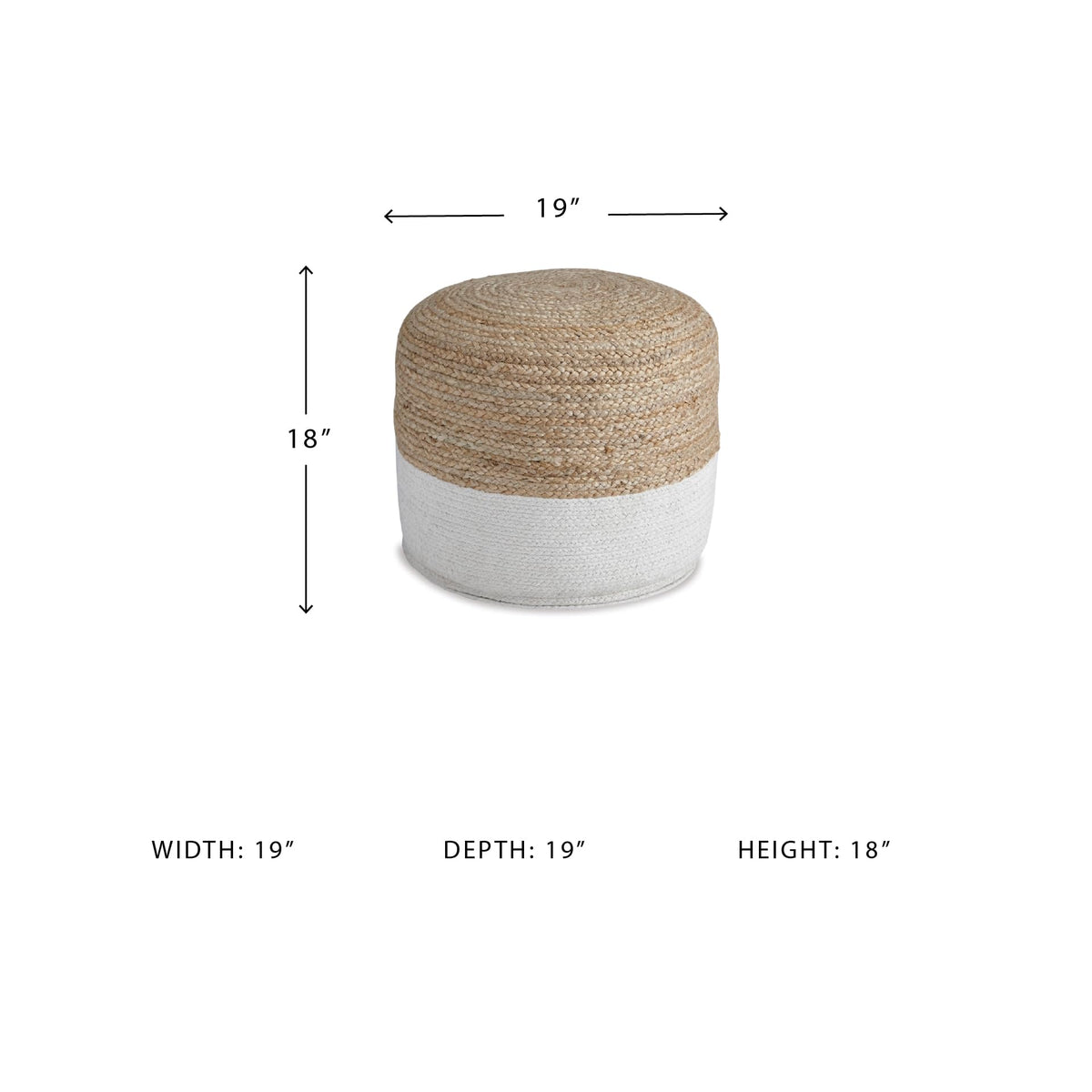 Sweed Valley Jute & Cotton Pouf