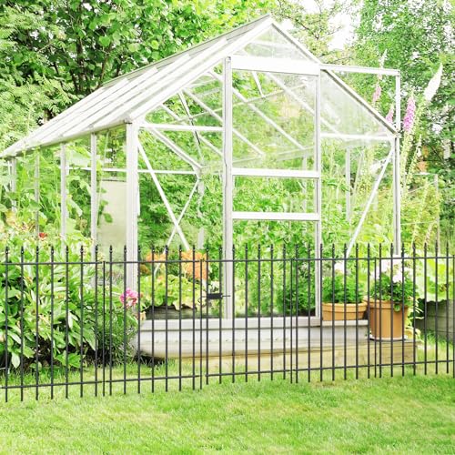 Decorative Metal Garden Fence with Gate 36" x 10'