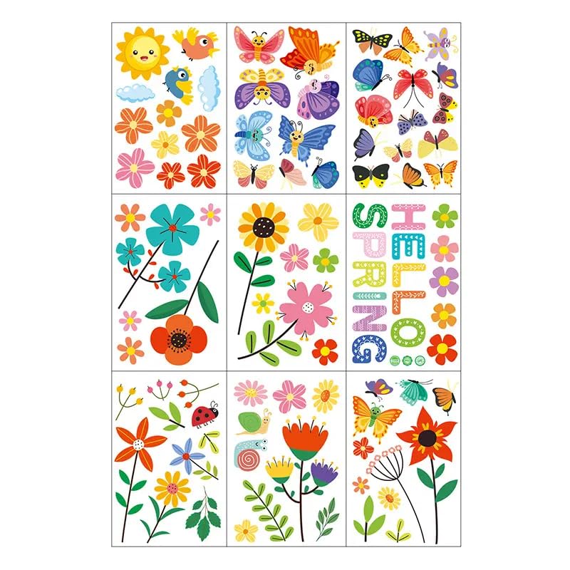 Set of 93 PCS Hello Spring Summer Window Cling Sticker Daisy (93 Count)