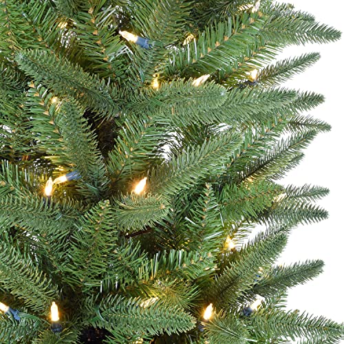 9 ft. Winter Falls Slim Christmas Tree with 8 Function Dual Multicolor & Warm White LED Lights
