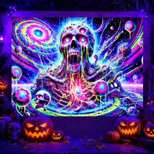 Blacklight Tapestry Galaxy Planet Room Wall Art 78 x 59 Inch