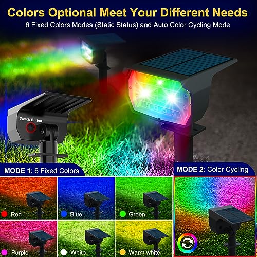 Solar Spot Lights Outdoor Color Changing (2 Count)