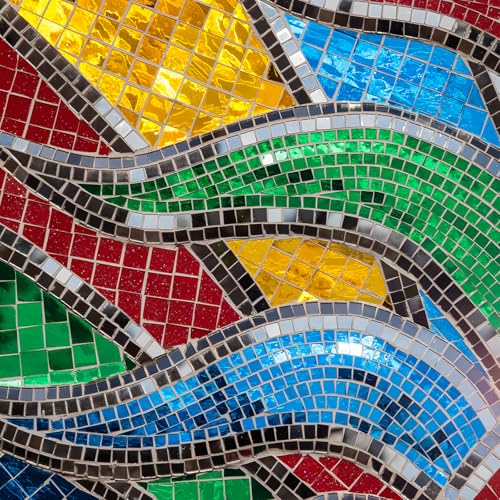 Self Adhesive Glass Mirror Mosaic Tiles 3200 Pcs 5 x 5 mm Disco Tiles for Craft Decoration Glass Mirror Disco Ball Black 2 Pcs (2 Count)